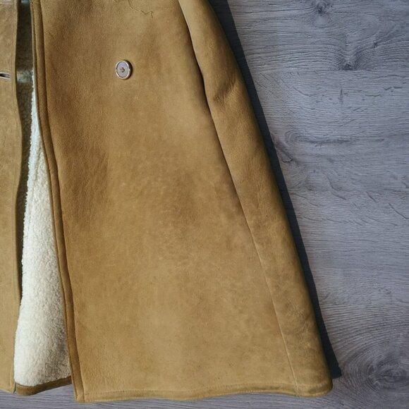 Y2K Vintage Sheepskin Shearling Sleeveless Waist Coat Vest - Picture 8 of 14